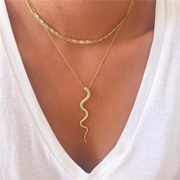 Necklace with snake pendant made of 925 sterling silver 1