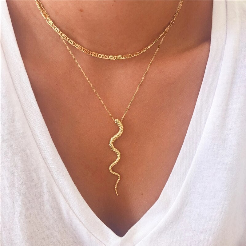Necklace with snake pendant made of 925 sterling silver 1