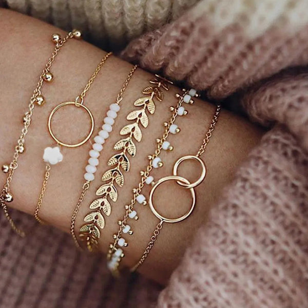 Pack of Boho Bracelets in Gold 1