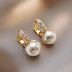 Pearl Earrings with Rhinestones 0