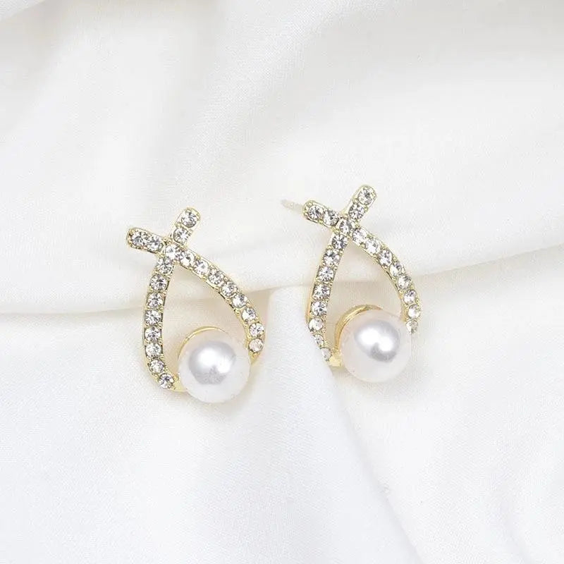 Pearl earrings with glitter 1