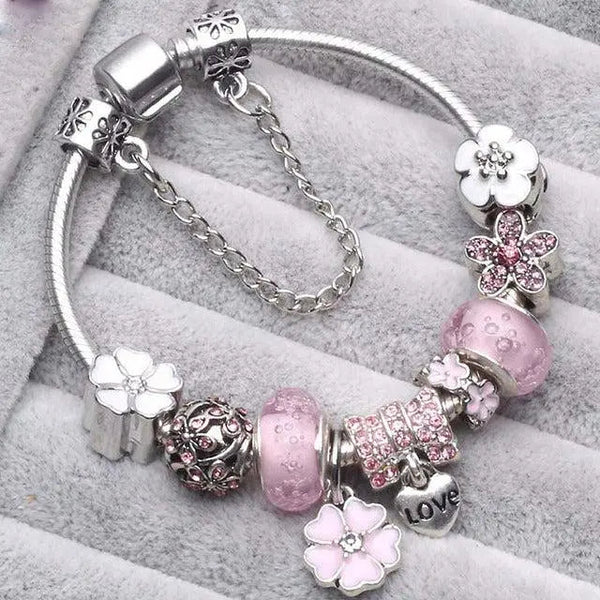 Pink Vintage Silver Bracelets 1