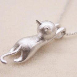 Playful Cat Necklace made of 925 Sterling Silver 0