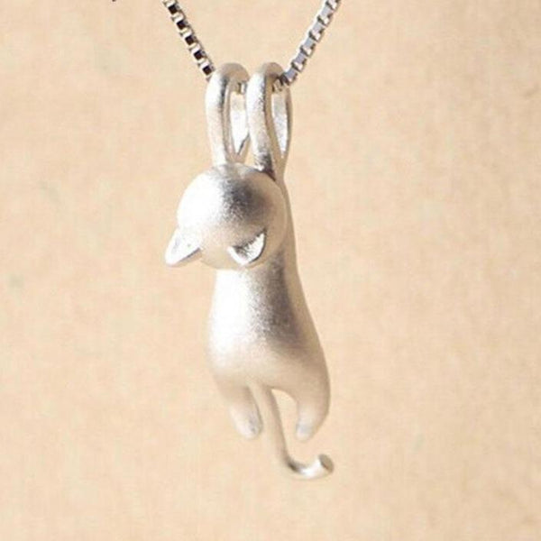 Playful Cat Necklace made of 925 Sterling Silver 1