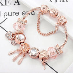 Rose Dreamcatcher Bracelet with Charms Included in Sterling Silver 0