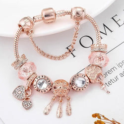 Rose Dreamcatcher Bracelet with Charms in Sterling Silver Included 0