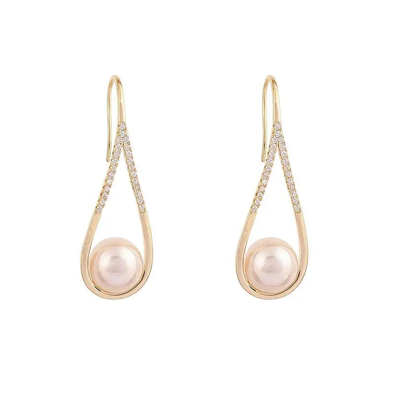 Rose Gold Pearl Earrings 5