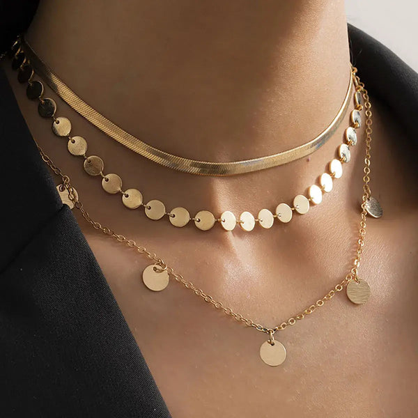 Round Gold-Plated Necklaces 0