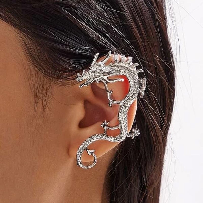 Silver Dragon Earrings 0