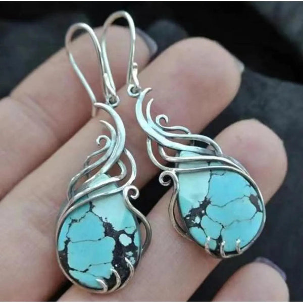 Silver Opal Boho Earrings 0