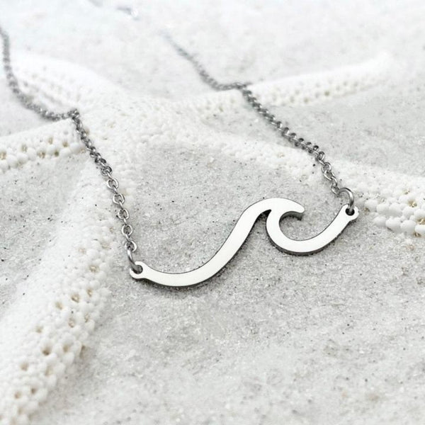Silver Sea Wave Necklace 1