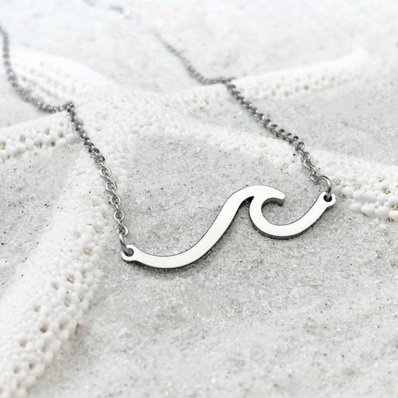 Silver Sea Wave Necklace 1