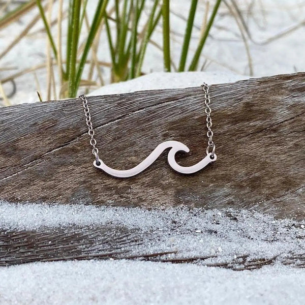 Silver Sea Waves Necklace 0