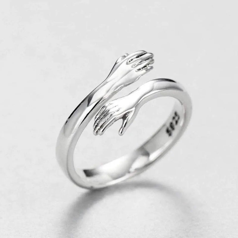 Silver adjustable hug ring 2