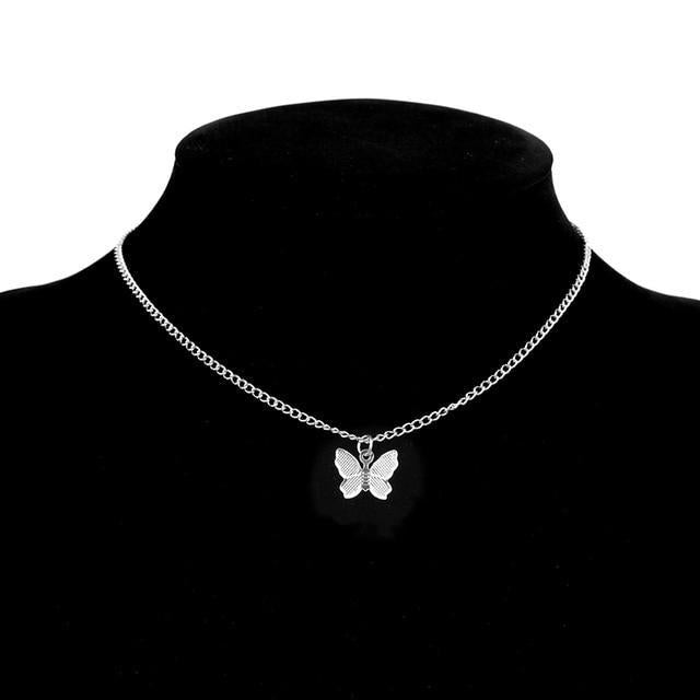 Silver and Gold Plated Butterfly Necklace 2