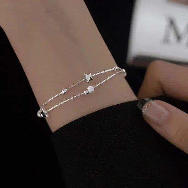 Silver bracelet with stars 0