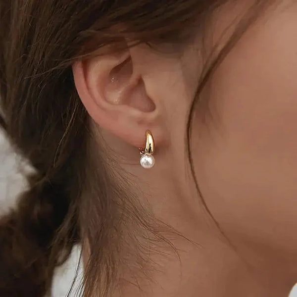Small Pearl Earrings Gold-Plated 0