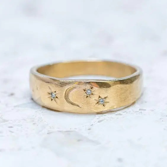 Sterling Night Ring in Vintage Gold 0