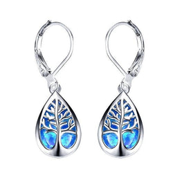 Tree of Life Earrings in Opal and Silver 0