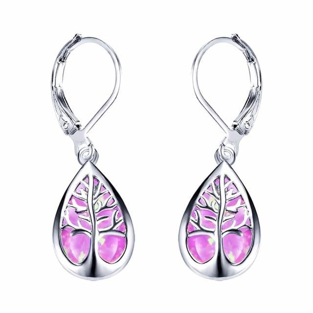 Tree of Life Earrings in Opal and Silver 3