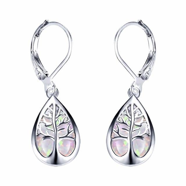 Tree of Life Earrings in Opal and Silver 4