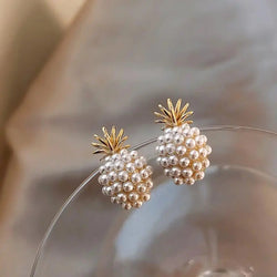 Tropical Pineapple and Pearl-Embellished Earrings 0