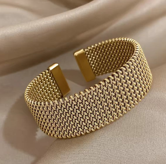 Vintage Braided Mesh Open Classic Bracelet 0