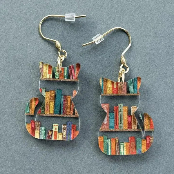Vintage Colorful Cat Earrings 0