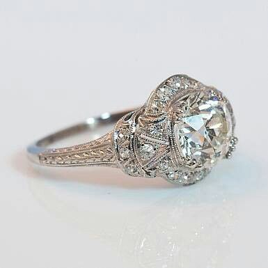 Vintage Crystalline Silver Ring 0