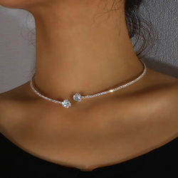 Vintage Double Zirconia Necklace 0