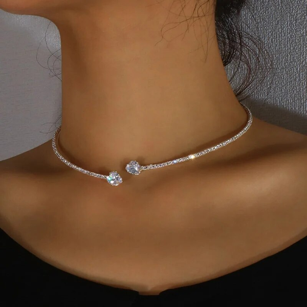 Vintage Double Zirconia Necklace 0
