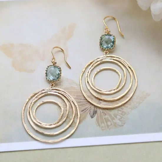 Vintage Earrings with Spiral Design in Gold and Zirconium 0