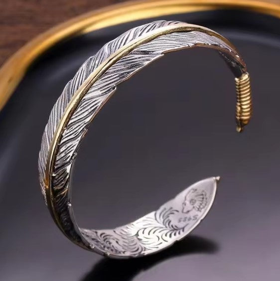 Vintage Feather Cuff Adjustable Bracelet 0