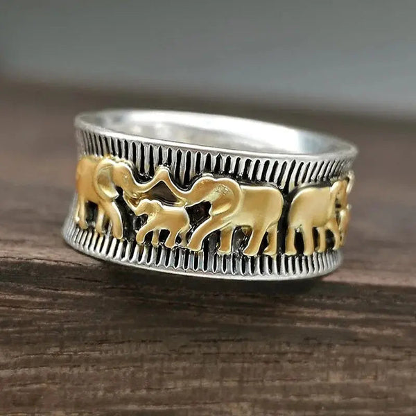 Vintage Gold Elephant Ring 0
