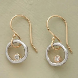 Vintage Gold & Silver Zirconia Earrings 0