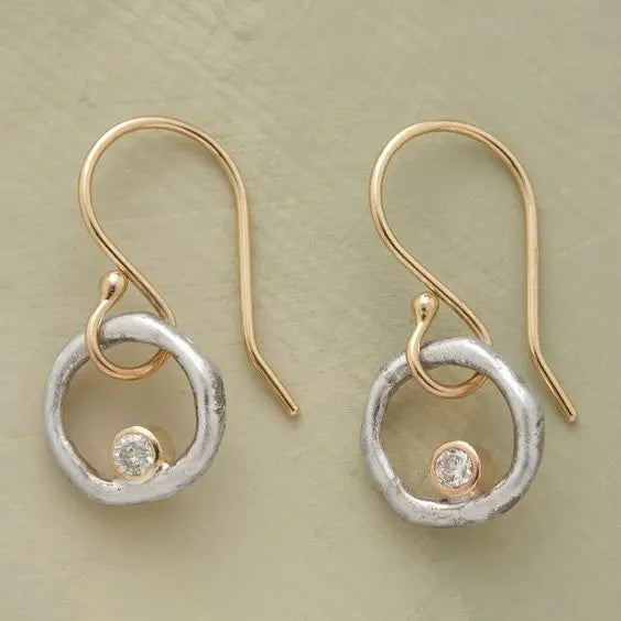 Vintage Gold & Silver Zirconia Earrings 0