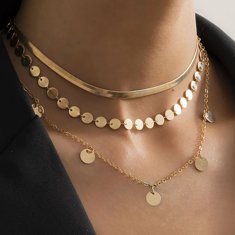 Vintage Golden Plates Necklace 0