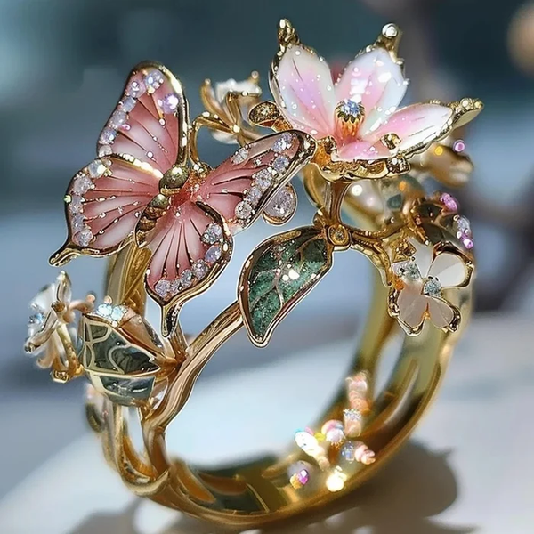 Vintage Golden Prifddinas Floral Ring 0