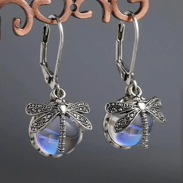 Vintage Libelle Earrings in Sterling Silver and Crystal 0