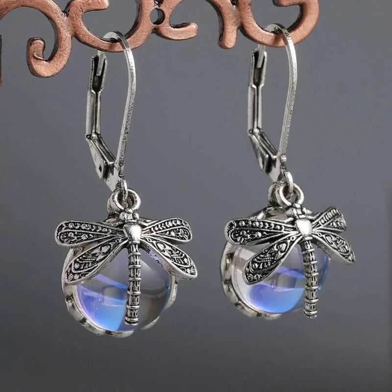Vintage Libelle Earrings in Sterling Silver and Crystal 0