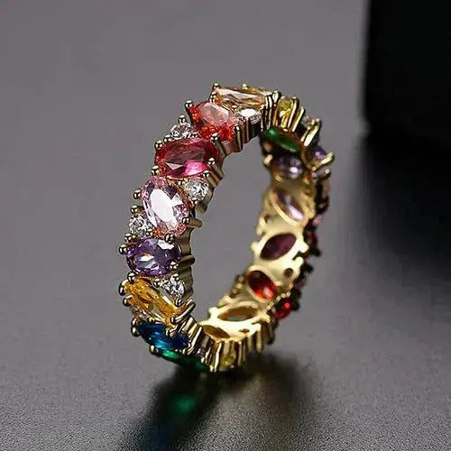 Vintage Multicolor Zirconia Ring 0