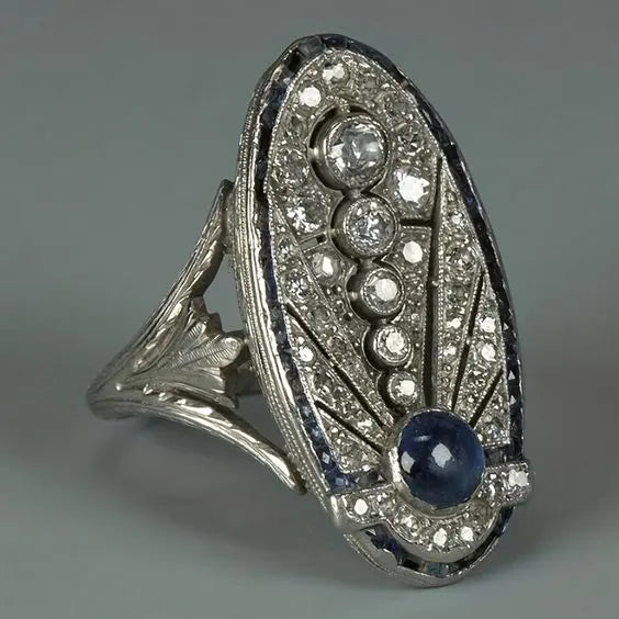 Vintage Shiny Oval Ring 0