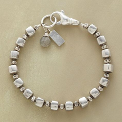 Vintage Silver Cubic Beads Bracelet 0