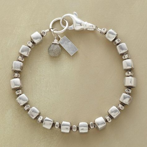 Vintage Silver Cubic Beads Bracelet 0