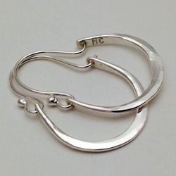 Vintage Silver Hoop Earrings 0