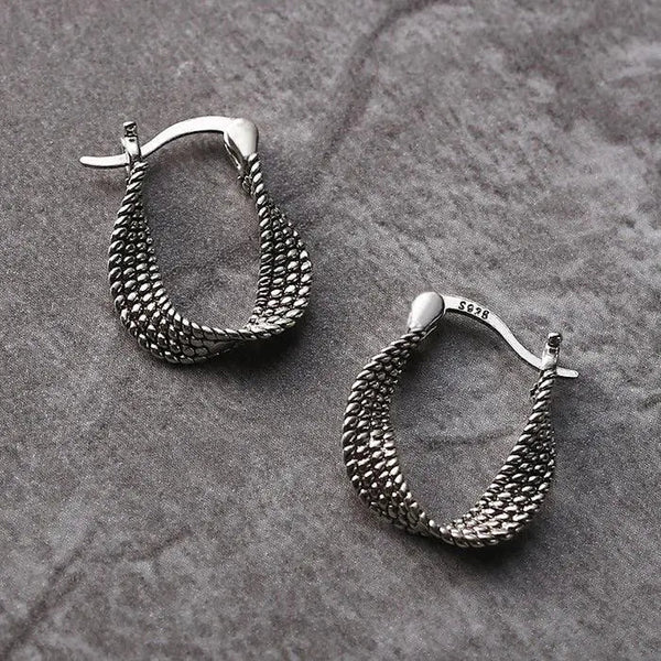 Vintage Silver Mesh Earrings 0