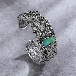 Vintage Turquoise Silver Bracelet 0
