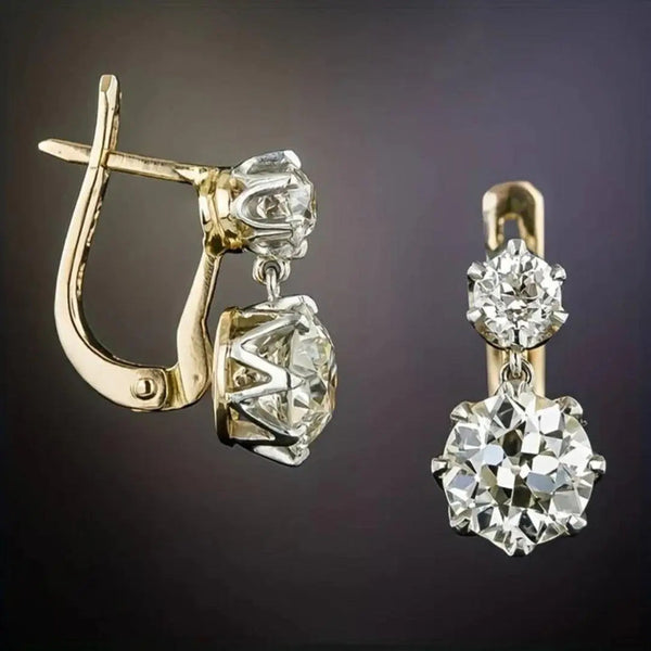 Vintage Zirconia Earrings in Gold 0