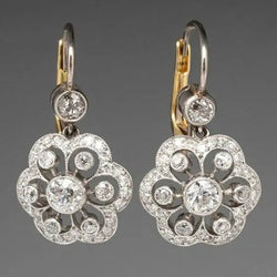 Vintage crystal mandala earrings 0