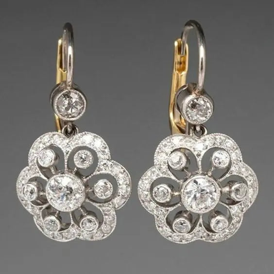 Vintage crystal mandala earrings 0